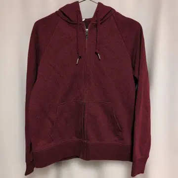 버건디 풀 집업 후드티 L 사이즈