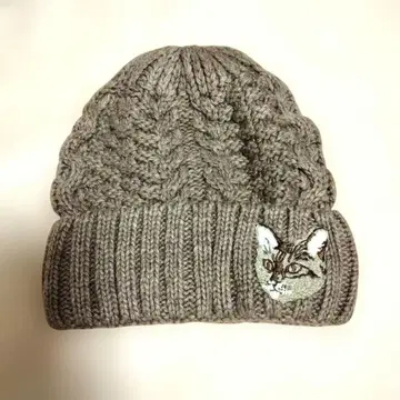 애프터눈 티 고양이 자수 패치 니트 모자