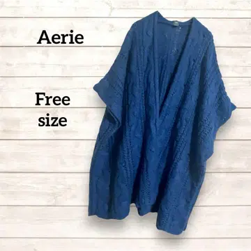 시스루 니트 판초 [ FREE ] 블루 [ Aerie 에어리 ]