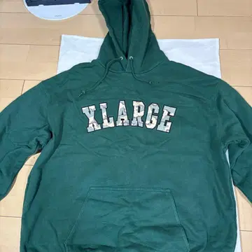 XLARGE 다크 그린 후드 부착 후드티 가격 인하