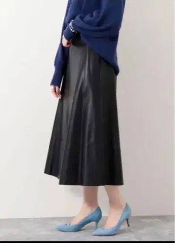 노리즈 에코 가죽 스커트 38 블랙