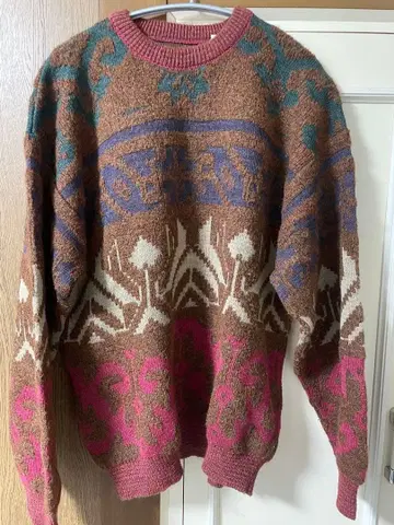 캐주얼 니트 스웨터 브라운