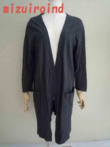 미즈이로 인드 토퍼 가디건 F 프리 멜란지 그레이 계열 면 100