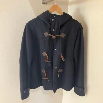 네이비 더플 코트 후드 부착