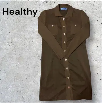 Healthy 올리브 그린 버튼 원피스