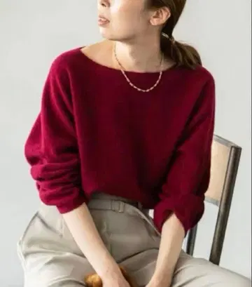 새상품급! noble 파인 울 에포레스트 니트 보르도