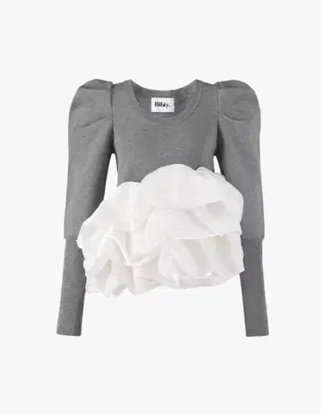 Bibiy. AMELIE PEPURAMU KNIT GLAY bibiy