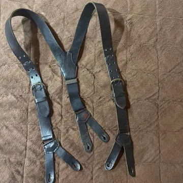 에비수 가죽 Y자형 서스펜더 블랙