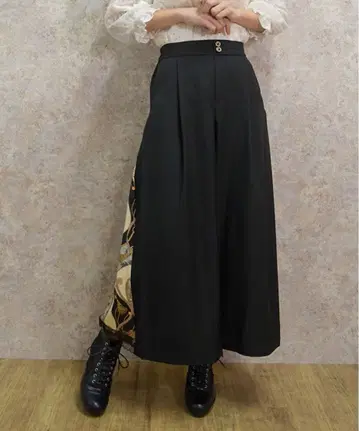 axes femme 엑시즈팜 사이드 스카프 절개 팬츠 블랙