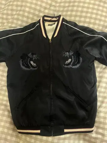 블랙 호랑이 자수 스카잔