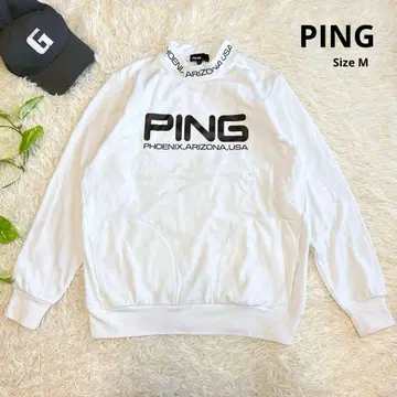 [ 핑 ] 새상품급 모크넥 빅 로고 긴팔 화이트 M 사이즈 남성용