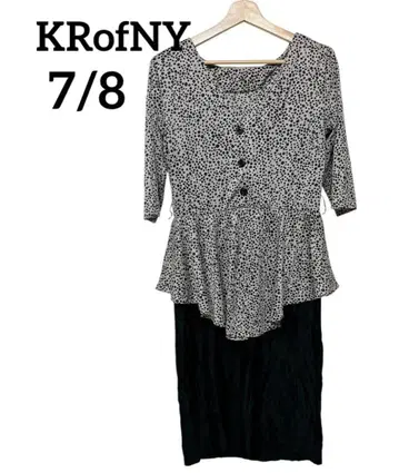 KRofNY 도트 무늬 원피스 [ 7/8 ] 블랙 스커트 전신 코디 큐트