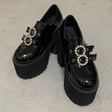 BUBBLES 더블 버클 통굽 신발 사이즈 39