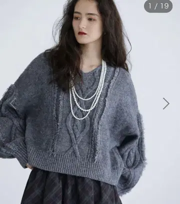 신상 greenparks ESCAR 케이블 짜임 니트 스웨터