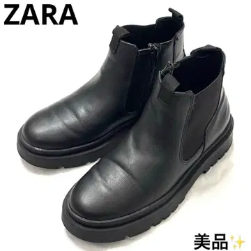 새상품급 자라 ZARA 사이드 고어 부츠 트랙 밑창 숏 블랙