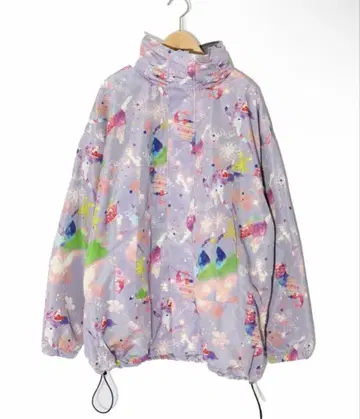 스칼라 고양이 우주 패턴 안감 플리스 2WAY 블루종