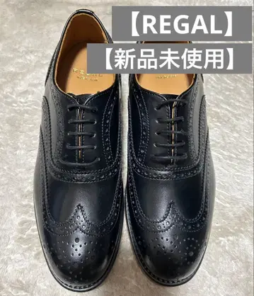 [ 미사용 새상품 ] REGAL 블랙 윙 칩 가죽 신발