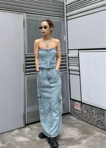 택 포함 새상품 Searoomlynn 데님 카고 스트레이트