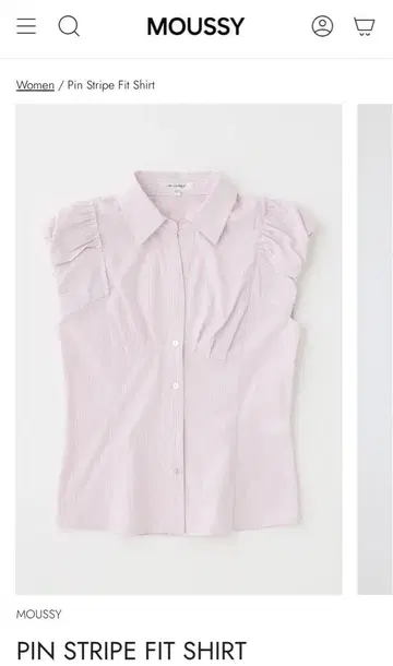 MOUSSY 핀스트라이프 핏 셔츠 L/PNK1