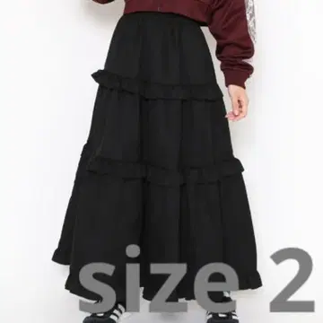 PUNYUS 프릴 티어드 롱 스커트 size 2