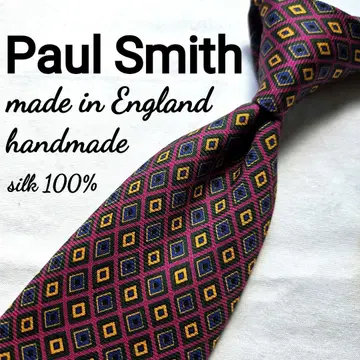 폴 스미스 실크 넥타이 기하학 패턴 영국제 핸드메이드