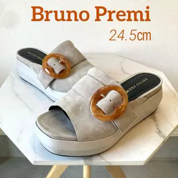 컨디션 최상 Bruno Premi 그레이 스웨이드 샌들 웨지솔 통굽