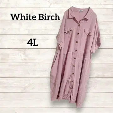 셔츠 원피스 [ 4L ] 핑크 [ White Birch 화이트 버치 ]