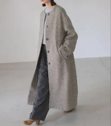 SLOBE IENA 슬로브 이에나 트위드 노카라 코트