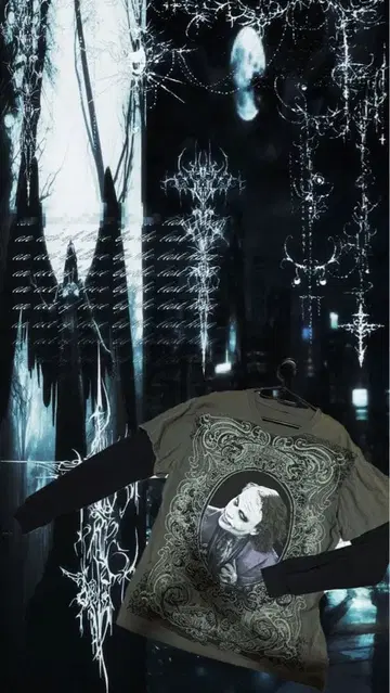 그래픽 프린트 긴팔 티셔츠 그런지 Y2K 롱티 조커