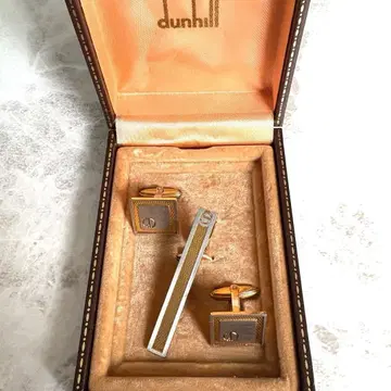 dunhill 던힐 넥타이핀 & 커프스링크 박스 포함 은 금 포멀