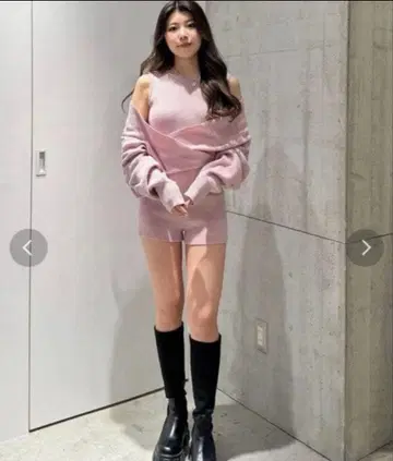 GYDA 암 개더 레이어드 니트 올인원 완판템 셋업