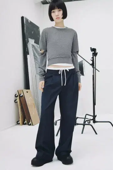 ZARA 스트라이프 와이드 팬츠