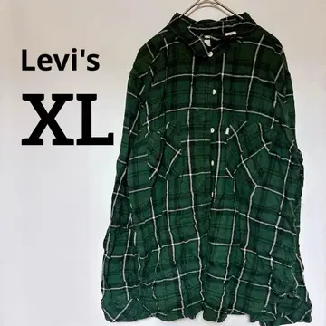 새상품급 리바이스 [XL] 긴팔 셔츠 그린 체크 무늬