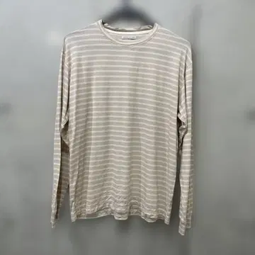 UNITED ARROWS 베이지 스트라이프 긴팔 티셔츠