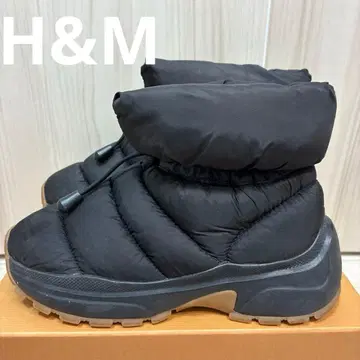 H&M 패디드 스니커즈 부츠 37 스노우 부츠 통굽 블랙