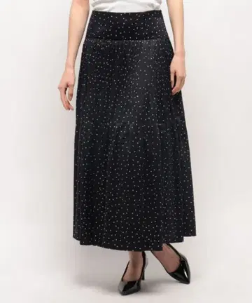 LOUNIE 도트 무늬 프린트 플리츠 스커트 38 사이즈