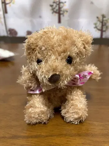 베이지색 곰 봉제 인형 스트랩 포함