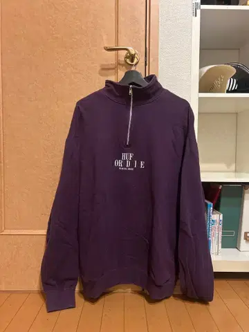 HUF 퍼플 하프 지퍼 트레이닝복 M