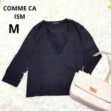 컴시즘 V넥 니트 스웨터 (M) 블랙 얇은 소재 심플