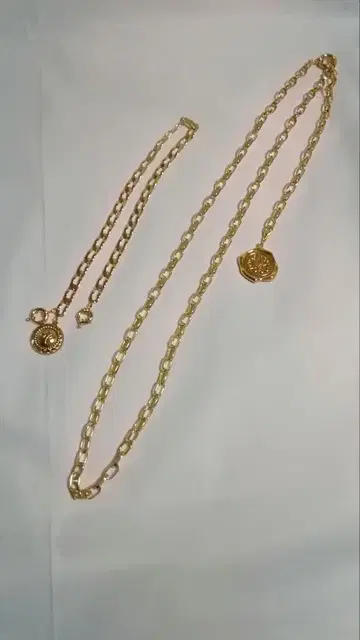 앙코키누 실링 스탬프 체인 벨트 목걸이 골드