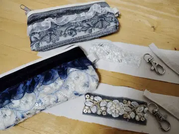 Nana님 [ 오더 제품 ] 인도 자수 리본 파우치와 보조 벨트 외 2점