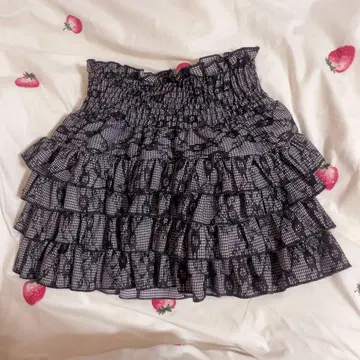 DearMyLoveRose 밀푀유 프릴 스커트 블랙