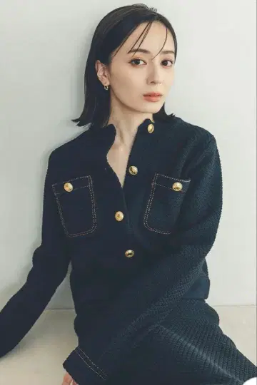 새상품급! anuans 노카라 니트 자켓 네이비 M