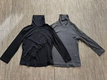 FOXEY 긴팔 하이넥 상의 블랙 그레이 2색 세트 스테디셀러