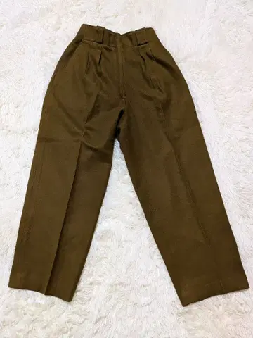 ELLE 브라운 플리츠 캐주얼 팬츠