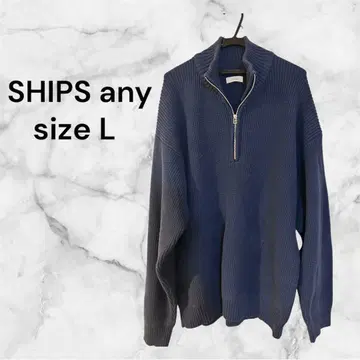 SHIPS any 하프 지퍼 니트 네이비