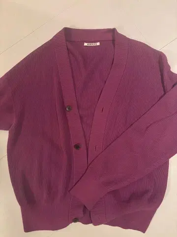 AURALEE SUPER HARDTWIST RIBKNIT CARDIGAN