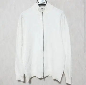 화이트 집업 니트