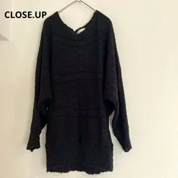 [ 클로즈업 ] 긴팔 니트 돌먼 루즈핏 스웨터 블랙 F