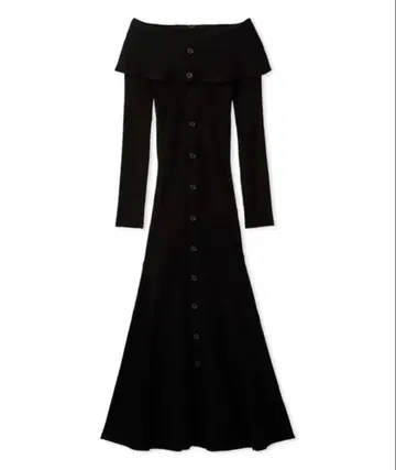 블랙 오프숄더 니트 원피스 SNIDEL